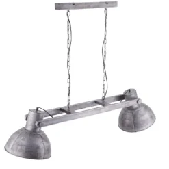 Pendelleuchte, Eisen,Industrial Stil, E27, 2flg., schwenkbar, Vintage