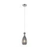 Pendelleuchte, Glas, rauchfarben, oval, Retro Stil, E27 Fassung, modern