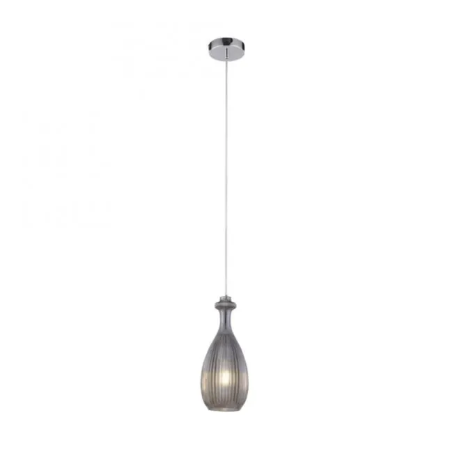 Pendelleuchte, Glas, rauchfarben, oval, Retro Stil, E27 Fassung, modern