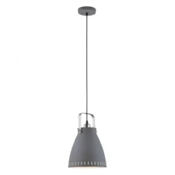 Pendelleuchte, grau, Ø 26,5cm, Retro-Stil, E27 Filament Leuchtmittel, Küche,