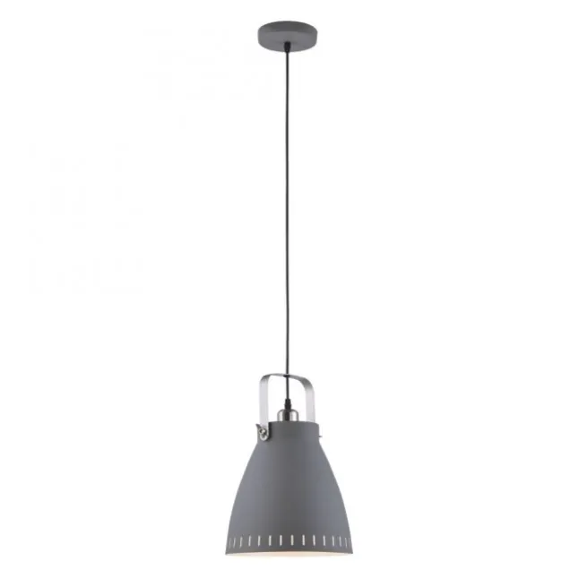 Pendelleuchte, grau, Ø 26,5cm, Retro-Stil, E27 Filament Leuchtmittel, Küche,