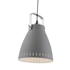 Pendelleuchte, grau, Ø 26,5cm, Retro-Stil, E27 Filament Leuchtmittel, Küche,