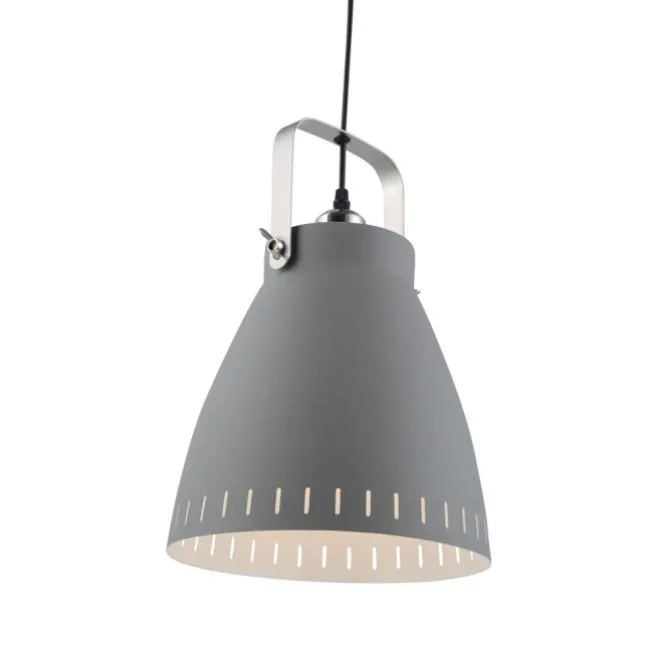 Pendelleuchte, grau, Ø 26,5cm, Retro-Stil, E27 Filament Leuchtmittel, Küche,