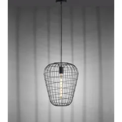 Pendelleuchte, Industrial Design, schwarz, Cage-Optik, höhenverstellbar