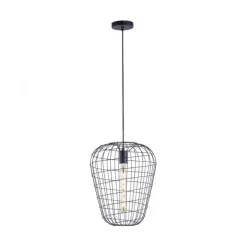 Pendelleuchte, Industrial Design, schwarz, Cage-Optik, höhenverstellbar