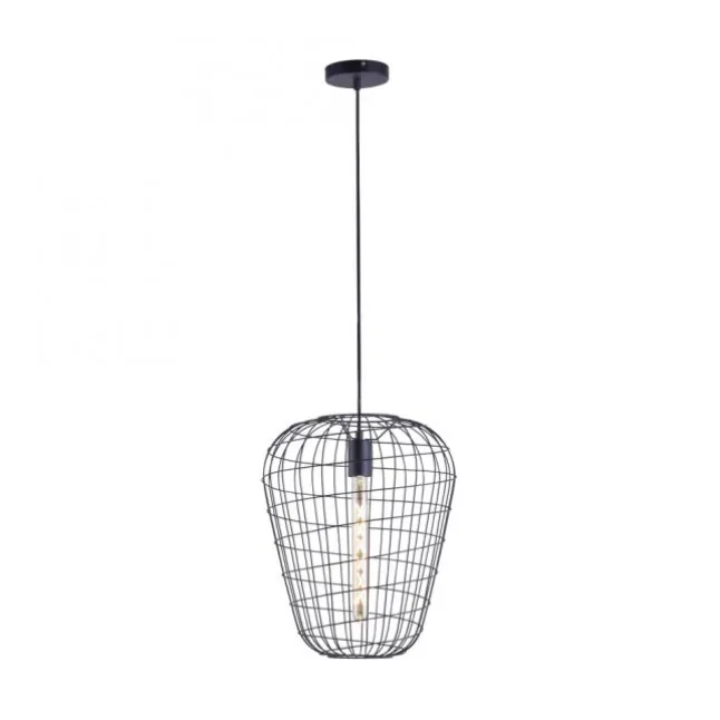 Pendelleuchte, Industrial Design, schwarz, Cage-Optik, höhenverstellbar