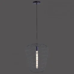 Pendelleuchte, Industrial Design, schwarz, Cage-Optik, höhenverstellbar