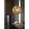 Pendelleuchte, Kugelform, Ø 40cm, goldfarben, brüniert, E27
