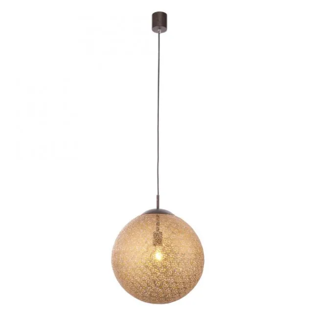 Pendelleuchte, Kugelform, Ø 40cm, goldfarben, brüniert, E27
