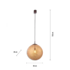 Pendelleuchte, Kugelform, Ø 40cm, goldfarben, brüniert, E27