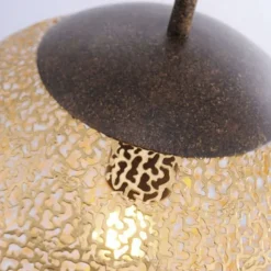 Pendelleuchte, Kugelform, Ø 40cm, goldfarben, brüniert, E27