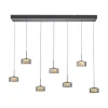 Pendelleuchte LED RIKA 7 flammig schwarz Comfort Lift Simply Dim