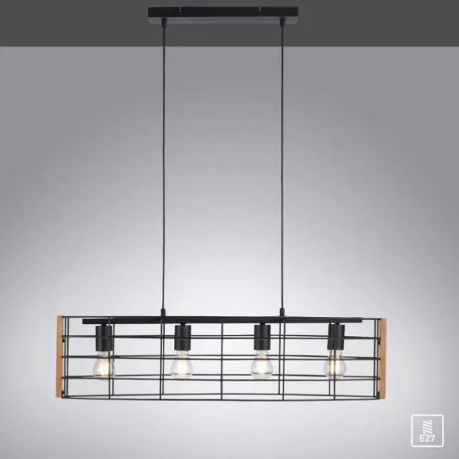 Pendelleuchte,modern schwarz, 4-flammig