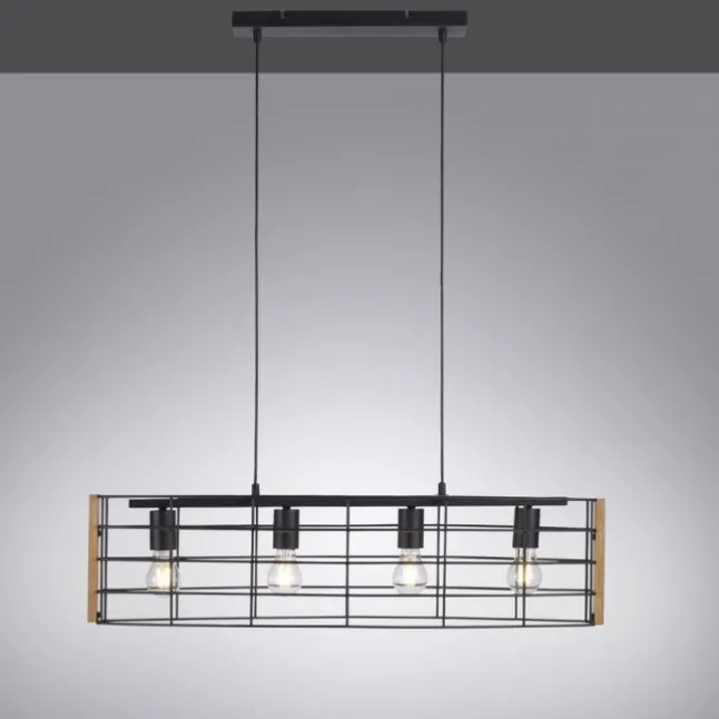 Pendelleuchte,modern schwarz, 4-flammig