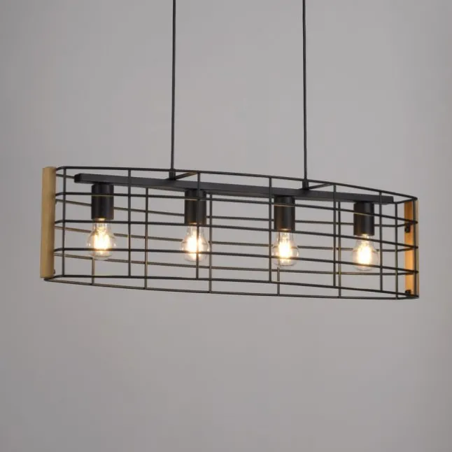 Pendelleuchte,modern schwarz, 4-flammig