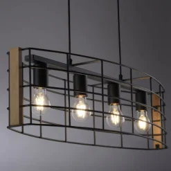 Pendelleuchte,modern schwarz, 4-flammig