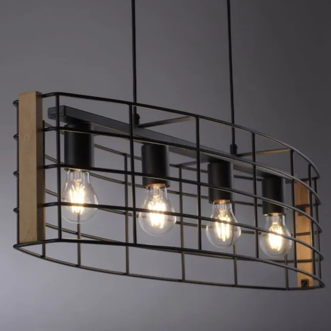 Pendelleuchte,modern schwarz, 4-flammig