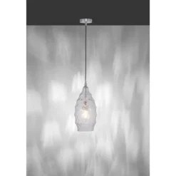 Pendelleuchte, ovales Glas, transparent, dekorative Lichtquelle, modern