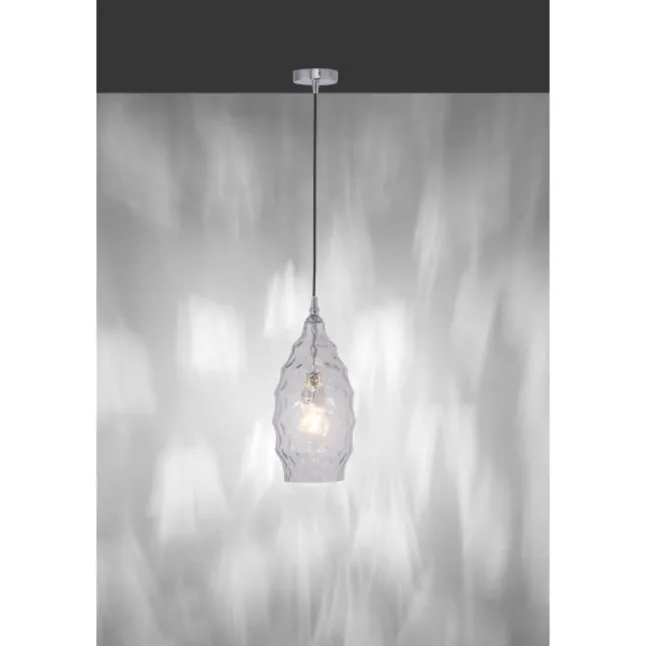 Pendelleuchte, ovales Glas, transparent, dekorative Lichtquelle, modern