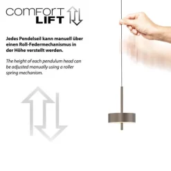 Pendelleuchte Q-ROTATE 1 flammig dunkel metall braun höhenverstellbar