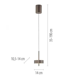 Pendelleuchte Q-ROTATE 1 flammig dunkel metall braun höhenverstellbar