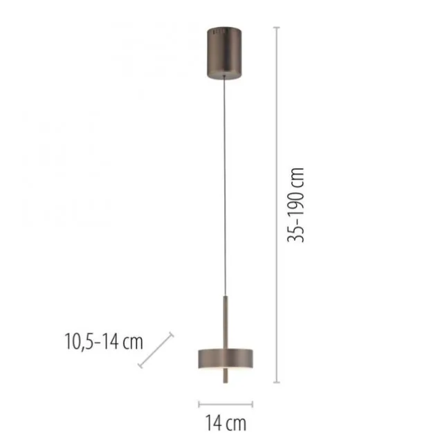 Pendelleuchte Q-ROTATE 1 flammig dunkel metall braun höhenverstellbar