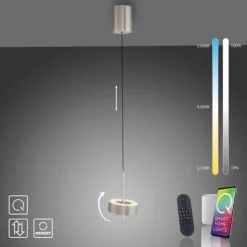 Pendelleuchte Q-ROTATE 1 flammig aluminium höhenverstellbar Smart Home