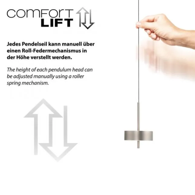 Pendelleuchte Q-ROTATE 1 flammig aluminium höhenverstellbar Smart Home