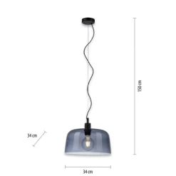 Pendelleuchte, rauchfarbenes Glas, stillvolle Optik