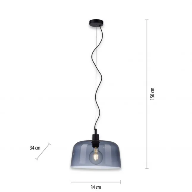 Pendelleuchte, rauchfarbenes Glas, stillvolle Optik