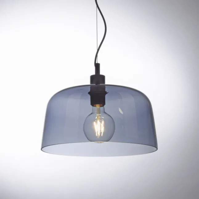Pendelleuchte, rauchfarbenes Glas, stillvolle Optik