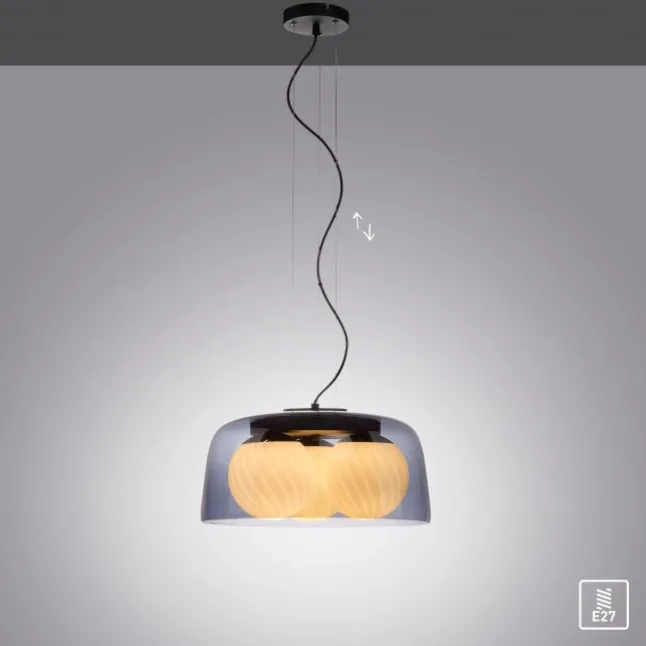 Pendelleuchte rauchfarben, stillvolle Optik