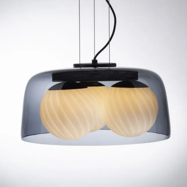 Pendelleuchte rauchfarben, stillvolle Optik