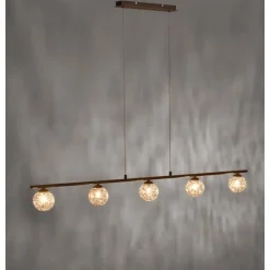 Pendelleuchte, rost, braun-gold, Landhaus-Stil, lichtdurchlässiges Muster