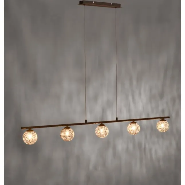 Pendelleuchte, rost, braun-gold, Landhaus-Stil, lichtdurchlässiges Muster