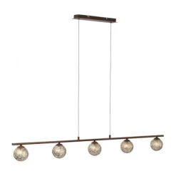 Pendelleuchte, rost, braun-gold, Landhaus-Stil, lichtdurchlässiges Muster