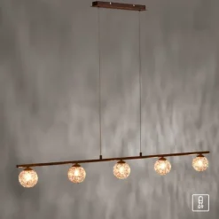 Pendelleuchte, rost, braun-gold, Landhaus-Stil, lichtdurchlässiges Muster