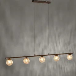 Pendelleuchte, rost, braun-gold, Landhaus-Stil, lichtdurchlässiges Muster