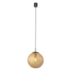 Pendelleuchte, rost-gold, Kugelform, E27 Fassung, lichtdurchlässiges Muster