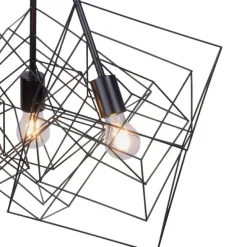 Pendelleuchte, schwarz, Metallkörben, Retro Design, E27, individuelle Licht