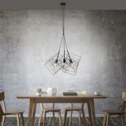 Pendelleuchte, schwarz, Metallkörben, Retro Design, E27, individuelle Licht