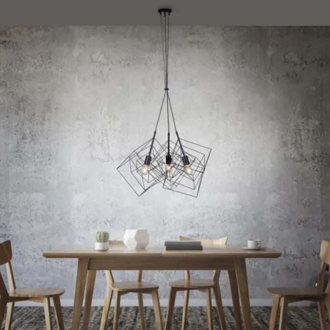 Pendelleuchte, schwarz, Metallkörben, Retro Design, E27, individuelle Licht