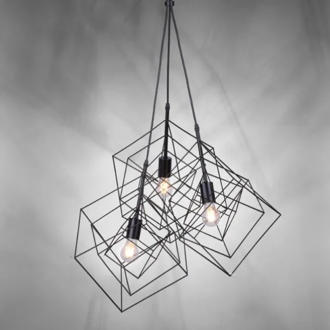 Pendelleuchte, schwarz, Metallkörben, Retro Design, E27, individuelle Licht