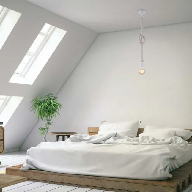 Pendelleuchte, Seil-Leuchte, maritimes Design mit Tau