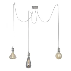 Pendelleuchte, stahl, 3-flammig, Retro-Stil, E27 Fassung, modern, vintage