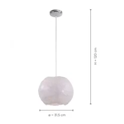 Pendelleuchte, weiß, Kunststoffschirm, E27, Ø 31,5 cm, blendfrei