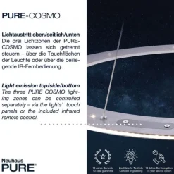 PURE Cosmo LED-Pendelleuchte, kreisrund, Lichtfarbensteuerung, dimmbar