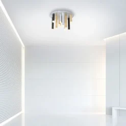PURE Gemin LED-Deckenleuchte, puristisches Design, gebürstet, Aluminium