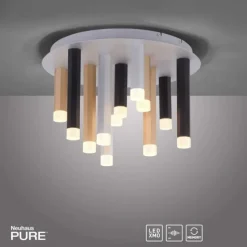 PURE Gemin LED-Deckenleuchte, puristisches Design, gebürstet, Aluminium