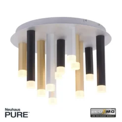 PURE Gemin LED-Deckenleuchte, puristisches Design, gebürstet, Aluminium
